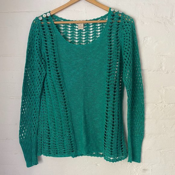 Lucky Brand Sweaters - Lucky Brand Teal Green Sweater Top Size S